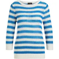 Goldner Strickpullover "Kurzgröße Halbarm Streifenstrick-Pullover" Lochmuster