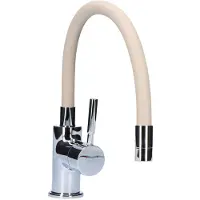 Ferro Zumba Küchenspülarmatur, flexibler Auslauf beige, Chrom
