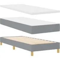 vidaXL Boxspringbett mit Kopfteil Hellgrau 200 x 80 cm Stoff