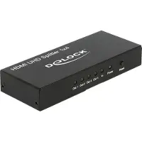 DeLOCK 18684, HDMI, 4x HDMI, 3840 x 2160 Pixel, Schwarz, Metall, 600 MHz