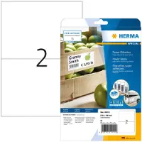Herma Power-Etiketten Nr. 10910, 210 x 148 mm, selbstklebend, extrem stark haftend, Papier, weiß, 50 Stück