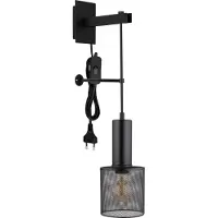 Globo Lighting Wandleuchte Metall schwarz matt, 1x E27
