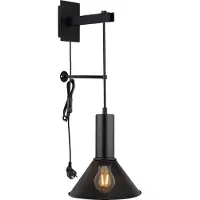Globo Lighting Wandleuchte Metall schwarz matt, 1x E27