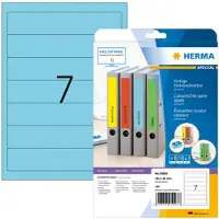 Herma Ordneretiketten A4, 192 mm lang, permanent haftend/bedruckbar, 140 Stück, blau