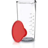 Arendo Messbecher mit Deckel, 600ml, Klarsichtbecher, Mixbecher aus Kunststoff, für Stabmixer & Handmixer