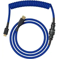 Glorious GMMK Coiled Cable Cobalt Blue, Spiralkabel, USB-C/USB-A - dunkelblau/schwarz