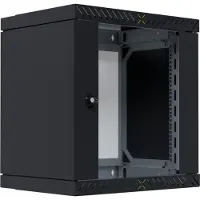 PROCABLE EFB 19inch 48.26cm wall-mounted housing X-Rack with glass door 400-600mm 12U black RAL9005