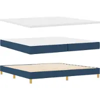 vidaXL Boxspringbett mit Matratze mit Kopfteil Blau 200 x 200 cm Stoff