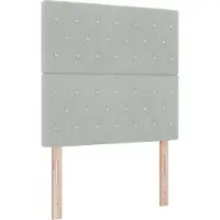 vidaXL LED Boxspringbett mit Matratze Hellgrau 120 x 190 cm Samt