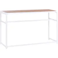 Beliani Gartentisch Braun u. Weiß Kunstholz u. Stahl 150 x 50 cm Rechteckig Modern Outdoor Terrasse Garten Möbel Hochtisch für 2 Personen