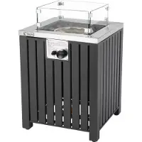 Tepro Feuerstelle Gasfeuerstelle Topeka, anthrazit (50 x 50 x 78 cm)