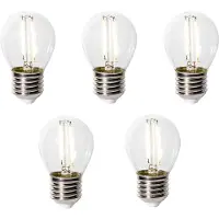 LUEDD 5er-Set E27 Dimmbare LED-Glühbirnen P45 Klarglas 3W 250 lm 3000K