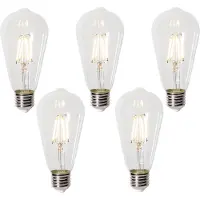 LUEDD 5er-Set dimmbare E27 LED-Glühbirnen ST64 Klar 5W 600 lm 2700K