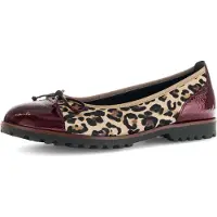 Gabor Ballerina, Blockabsatz, Businessschuh, Schlupfschuh im angesagten Leo-Look