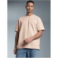 Trigema T-Shirt "T-Shirt DELUXE Baumwolle", Damen, Gr. 4XL, beige (sand, melange), Single Jersey, 100% Baumwolle, Basic, lang, Rundhals, Shirts T-Shirt