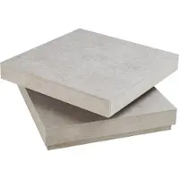 En.casa Couchtisch 'Florenz' Wohnzimmertisch quadratisch 76 x 76 x 38 cm drehbare Tischplatte Betonoptik, hell