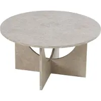 En.casa Couchtisch 'Rindal' rund 80 x 42 cm Betonoptik, hell