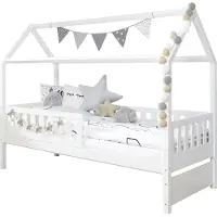 Ticaa kindermobel Hausbett "Traumhaus" Kiefer Weiß Ticaa Weiß