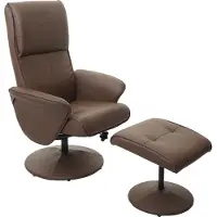 Mendler Relaxsessel Helsinki, Fernsehsessel Relaxliege TV-Sessel mit Hocker Kunstleder, taupe