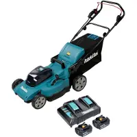 Makita DLM 480 CF2 Akku Rasenmäher 36 V ( 2x 18 V ) 48 cm 62 l + 2x Akku 3,0 Ah + Ladegerät