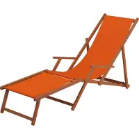 Erst-Holz Sonnenliege terracotta Gartenliege Liegestuhl Deckchair Buche Fußteil Tisch Kissen 10-309FTKH