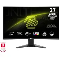 MSI MAG 27CQ6FDE - LED-Monitor - Gaming - gebogen - 68.6 cm (27") - 2560 x 1440 WQHD @ 180 Hz - Rapid VA - 300 cd/m² - 5000:1 - 0.5 ms - 2xHDMI, DisplayPort - Headset - Schwarz