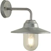 Licht-Erlebnisse Außenwandleuchte Silber E27 IP44 T:31 cm Maritim Glas Metall wetterfest