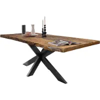 Massivart Esstisch Baumkantentisch 200 cm massiv Mango lackiert - TIM