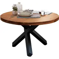 Massivart Esstisch Massivholztisch 130 cm rund Akazie lackiert - EDUARDO