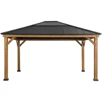 Sunjoy Zedernholz Gazebo / Pavillon 4x5 ERNIR - 393cm x 452cm, anthrazit