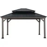 Sunjoy Zedernholz Gazebo / Pavillon 4x4 RYSY - 390cm x 450cm, schwarz