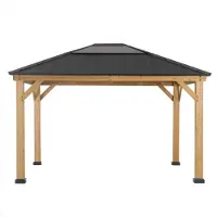 Sunjoy Zedernholz Gazebo / Pavillon 3x4 BRURI - 336cm x 394cm, anthrazit