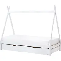 Beliani Kinderbett mit Lattenrost Weiß Kieferholz Einzelbett 90 x 200 cm für Kleinkind Modernes Kinderzimmer
