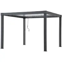 Sunjoy Aluminium Modulare Multi Lamellenpergola mit LED 3x3 MATTERHORN - 306cm x 306cm, anthrazit