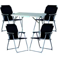 Mojawo 5-teiliges Campingmöbel Set Alu L80xB60xH68cm Schwarz