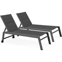 Oviala Business 2er-Set Sonnenliegen aus grauem Aluminium -
