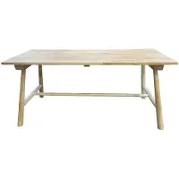 Möbilia Garten-Tisch | aus Teakholz | mit Mittelstrebe | natur | B 180 x T 90 x H 77 cm | 11020035 | Serie GARTEN