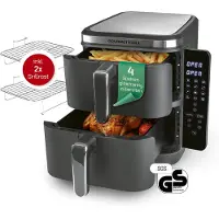 DS Produkte GOURMETmaxx FryUp Vertikale Doppelkammer-Heißluftfritteuse - 10 L - 2800 Watt