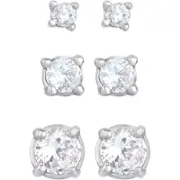 Elli Ohrringe Stecker Zirkonia Basic 3Er Set 925 Silber Elli Silber
