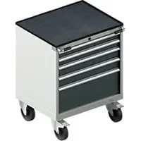 Schäfer Shop Schubladenschrank mit Rollen WSK 18-27, 4 Schübe, bis 200 kg, B 411 x T 572 x H 770 mm, anthrazitgrau/lichtgrau