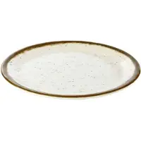 Aps Tallerken Stoneart ?25x2 cm Flad Melamin Hvid/Brun stenlook,1 stk