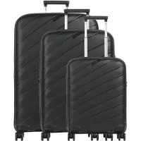 Travelite Burano 4W Trolley-Set L / M / S Black schwarz 75cm