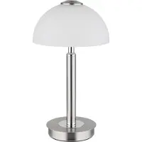 Globo Tischlampe Uldin Nickel mit weißem Glas