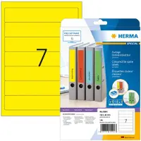 Herma Ordneretiketten A4, 192 mm lang, permanent haftend/bedruckbar, 140 Stück, gelb
