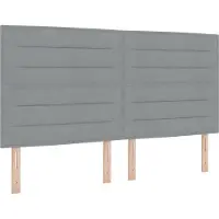 vidaXL LED Boxspringbett mit Kopfteil Hellgrau 180 x 200 cm Stoff