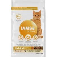 IAMS Adult Hairball Katzenfutter mit frischem Huhn | 2 x 10 kg