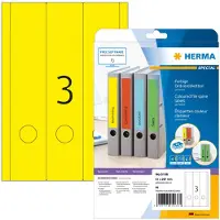 Herma Ordneretiketten A4, 297 x 61 mm, permanent haftend/bedruckbar, 60 Stück, gelb