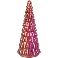 Clayre & Eef Weihnachtsdekorationsfigur Weihnachtsbaum Ø 11x26 cm Rosa Glas