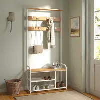 Vasagle Garderobenständer, Garderobe, Kleiderständer 9 Haken HSRB35409W09