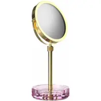 DECOR WALTHER Make-up Spiegel Kristall KSA mit Schälchen Rosa Gold 24 Karat (4x + 1x Vergrößerung)